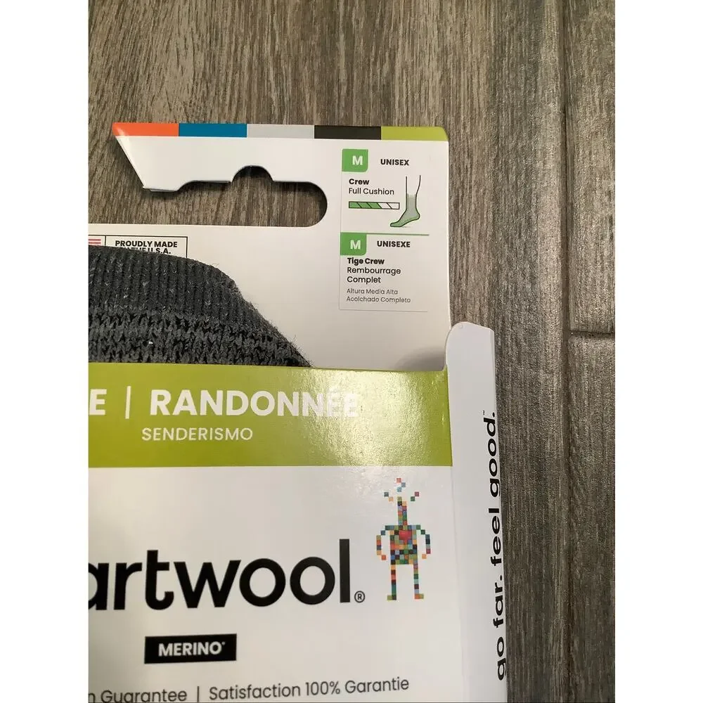 Smartwool Unisex Medium Black Hike Full Cushion Hiking Outdoor Crew Socks B20-6